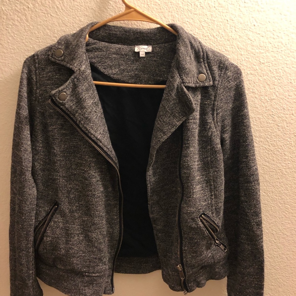 Gray zip up jacket